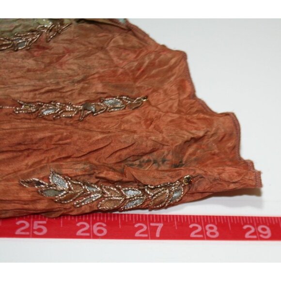 Azmina 100% Silk Hi-Lo Maxi Skirt Women OS Tassel Ties Embroidered Boho Festival - Picture 6 of 8